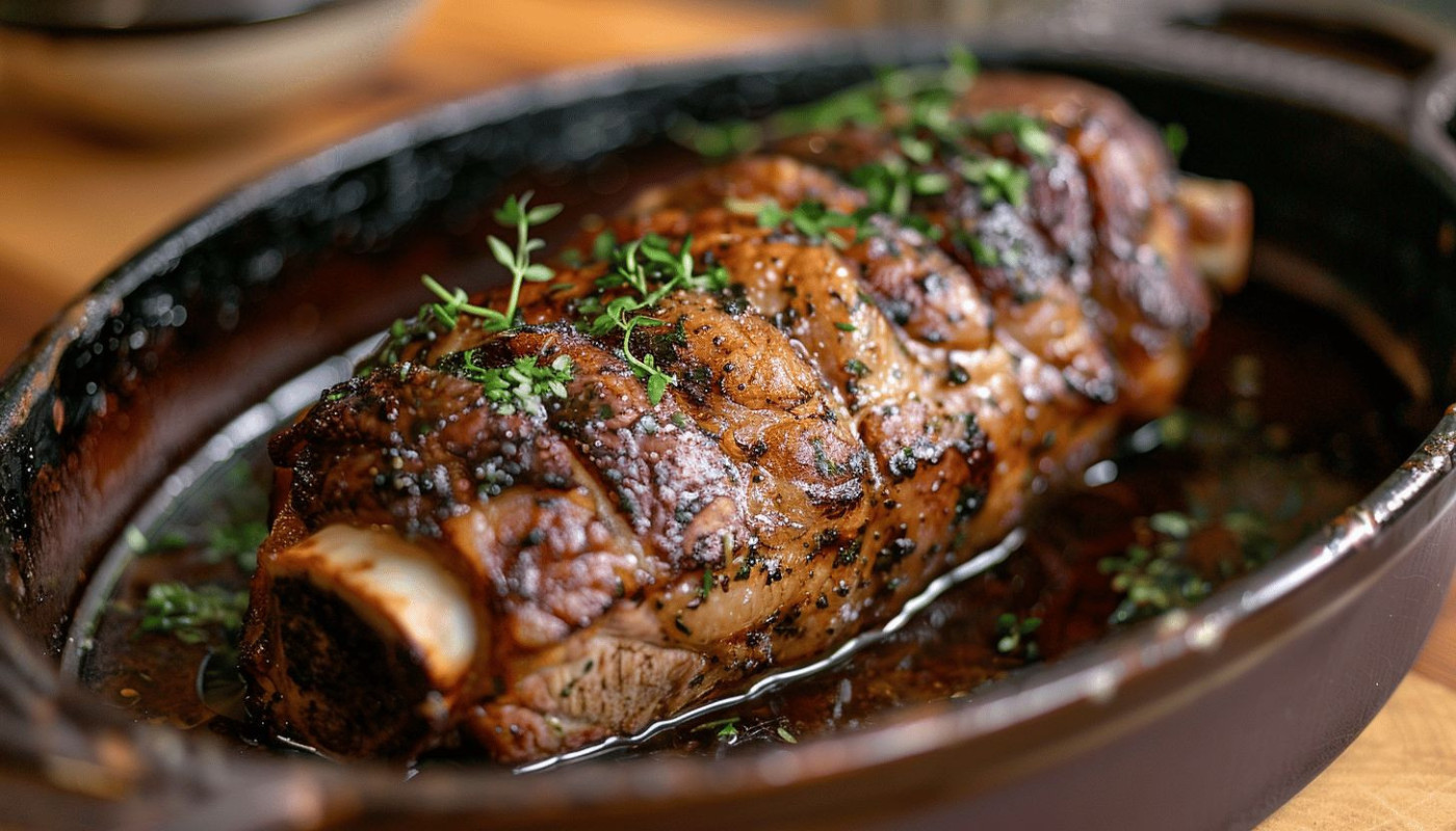 Recette pour une souris d'agneau confite au four : cuisson lente et basse température pour un plat savoureux