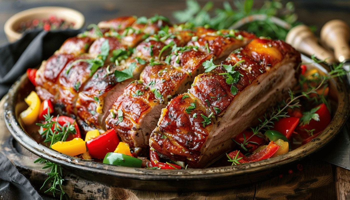 Recette savoureuse de rôti de porc aux poivrons